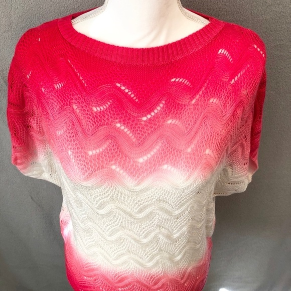 Love Culture Pink Knitted Short Sleeve Top Women’s M/L - Picture 5 of 12